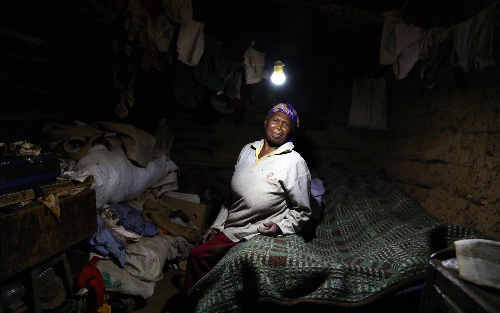 Milka Wambui illuminated by the solar light