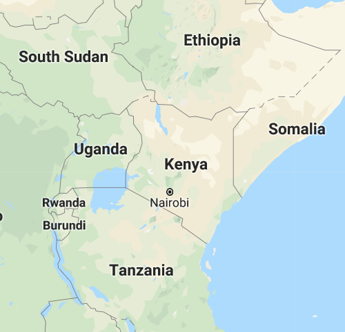 Kenya and surrounds map curtesy Google